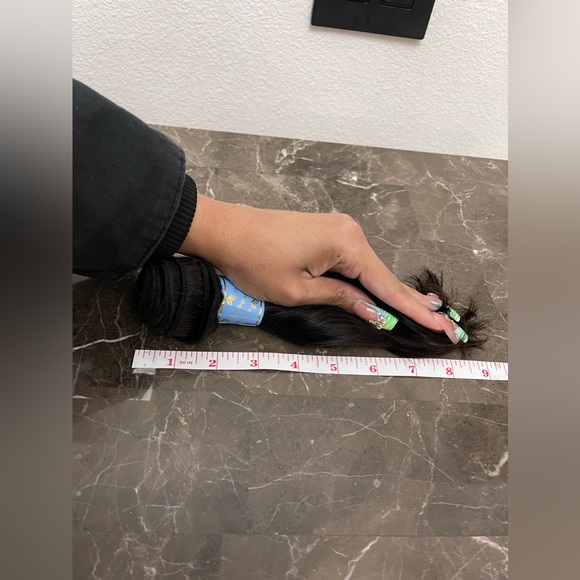 New! 8” Natural Black, Bouncy Wave Top Virgin Human Hair Bundles (Quantity 2) - Picture 6 of 6